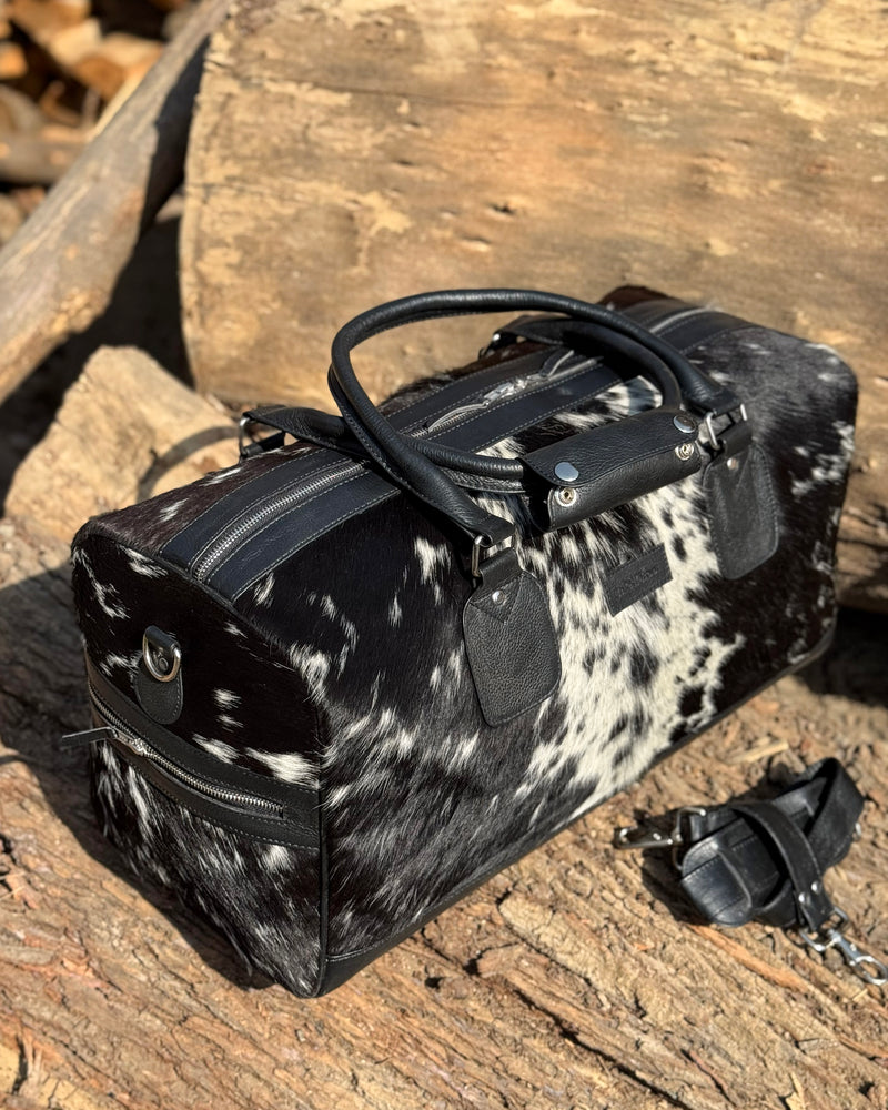 Premium Hair-On Hide Duffle Bag