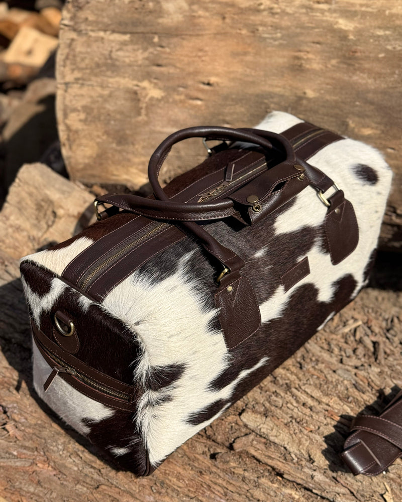 Premium Hair-On Hide Duffle Bag