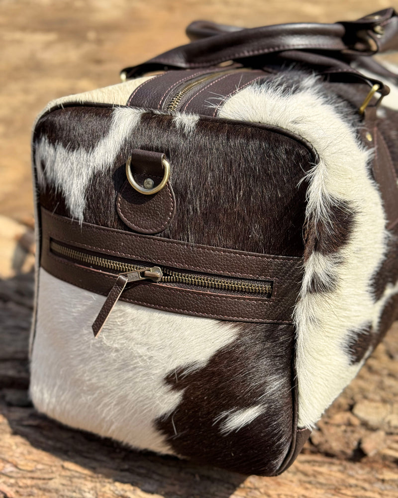 Premium Hair-On Hide Duffle Bag