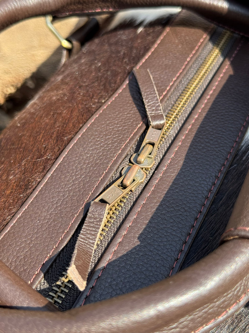 Premium Hair-On Hide Duffle Bag