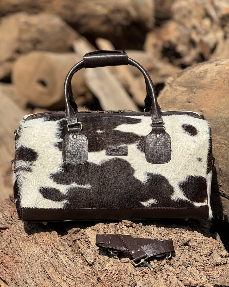 Premium Hair-On Hide Duffle Bag