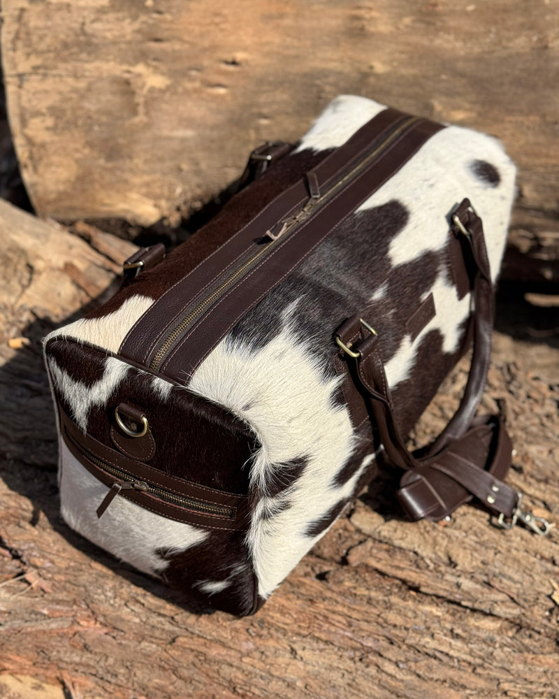 Premium Hair-On Hide Duffle Bag
