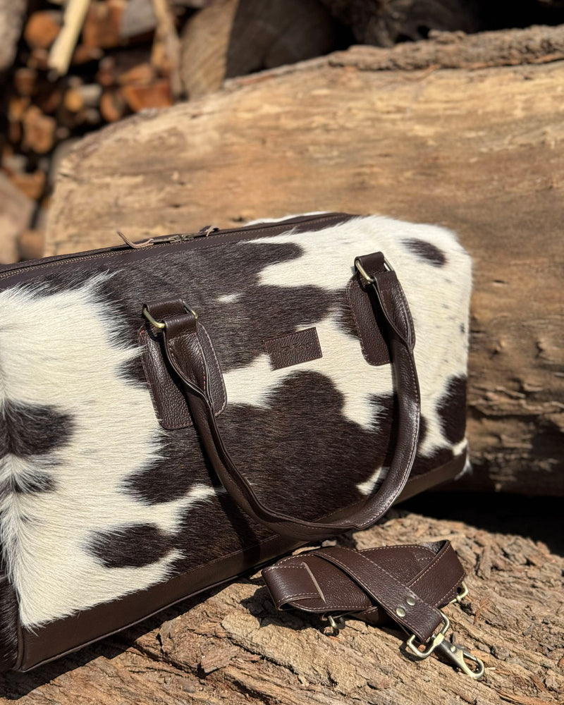 Premium Hair-On Hide Duffle Bag