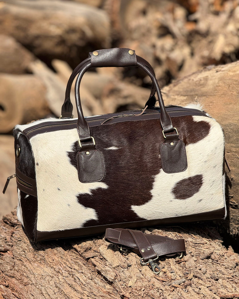 Premium Hair-On Hide Duffle Bag