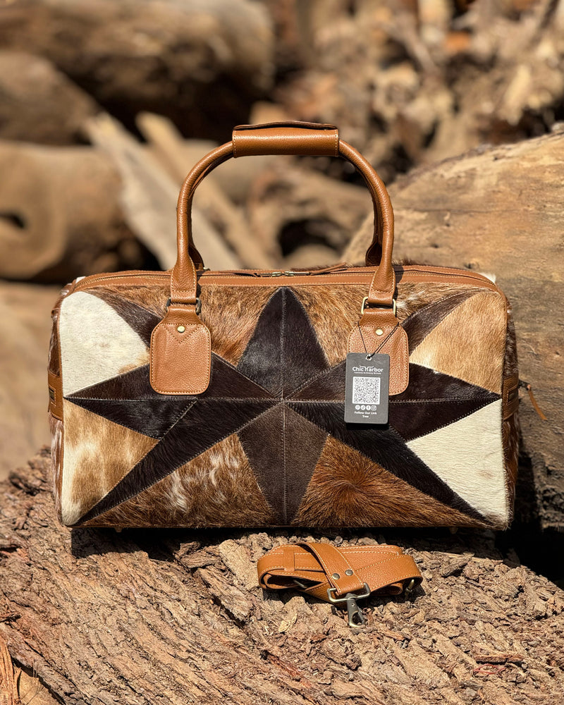 Premium Hair-On Hide Duffle Bag