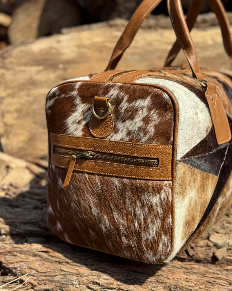 Premium Hair-On Hide Duffle Bag
