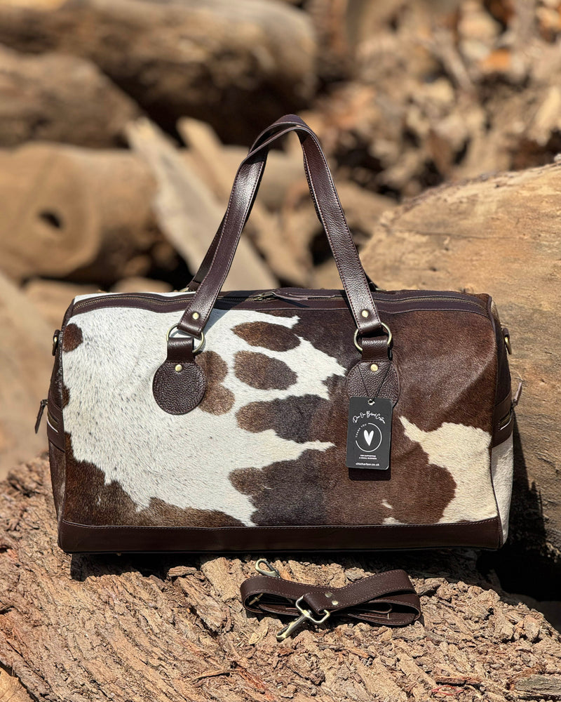 Premium Hair-On Hide Duffle Bag