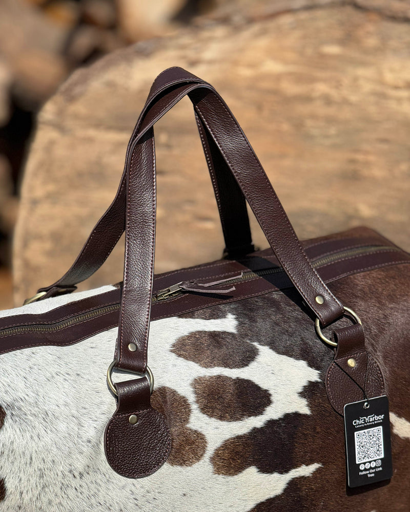 Premium Hair-On Hide Duffle Bag