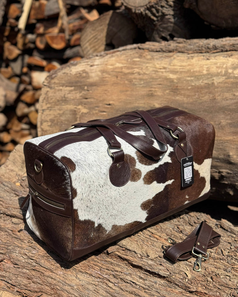 Premium Hair-On Hide Duffle Bag