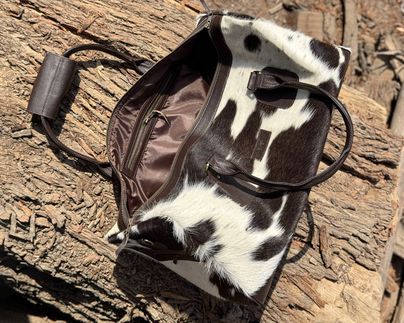 Premium Hair-On Hide Duffle Bag