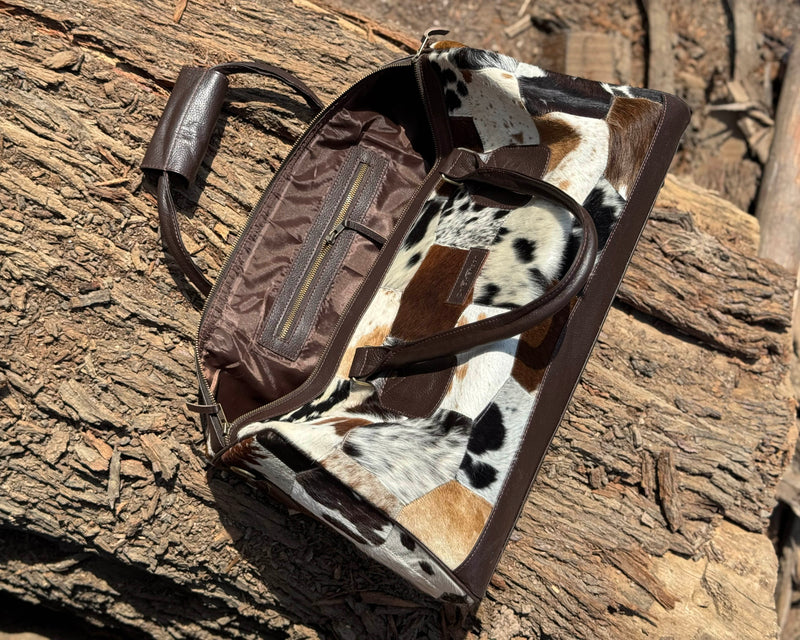 Premium Hair-On Hide Duffle Bag