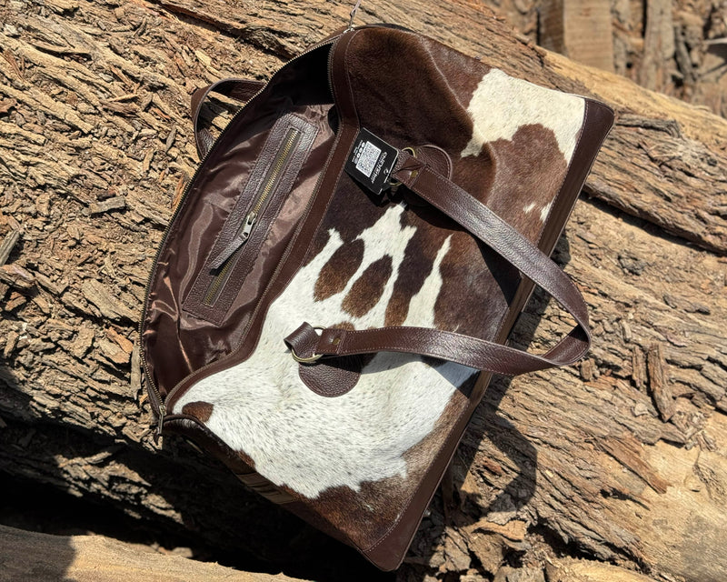 Premium Hair-On Hide Duffle Bag